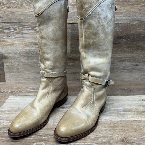 Frye Dorado Light Tan Leather Riding Boots (77559) Women's Size 7 - Picture 1 of 8